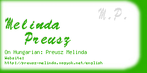 melinda preusz business card